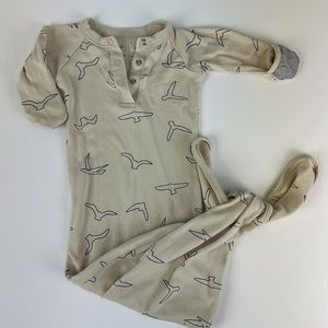 Goumi Knotted Gown | 0-3 months | bird print